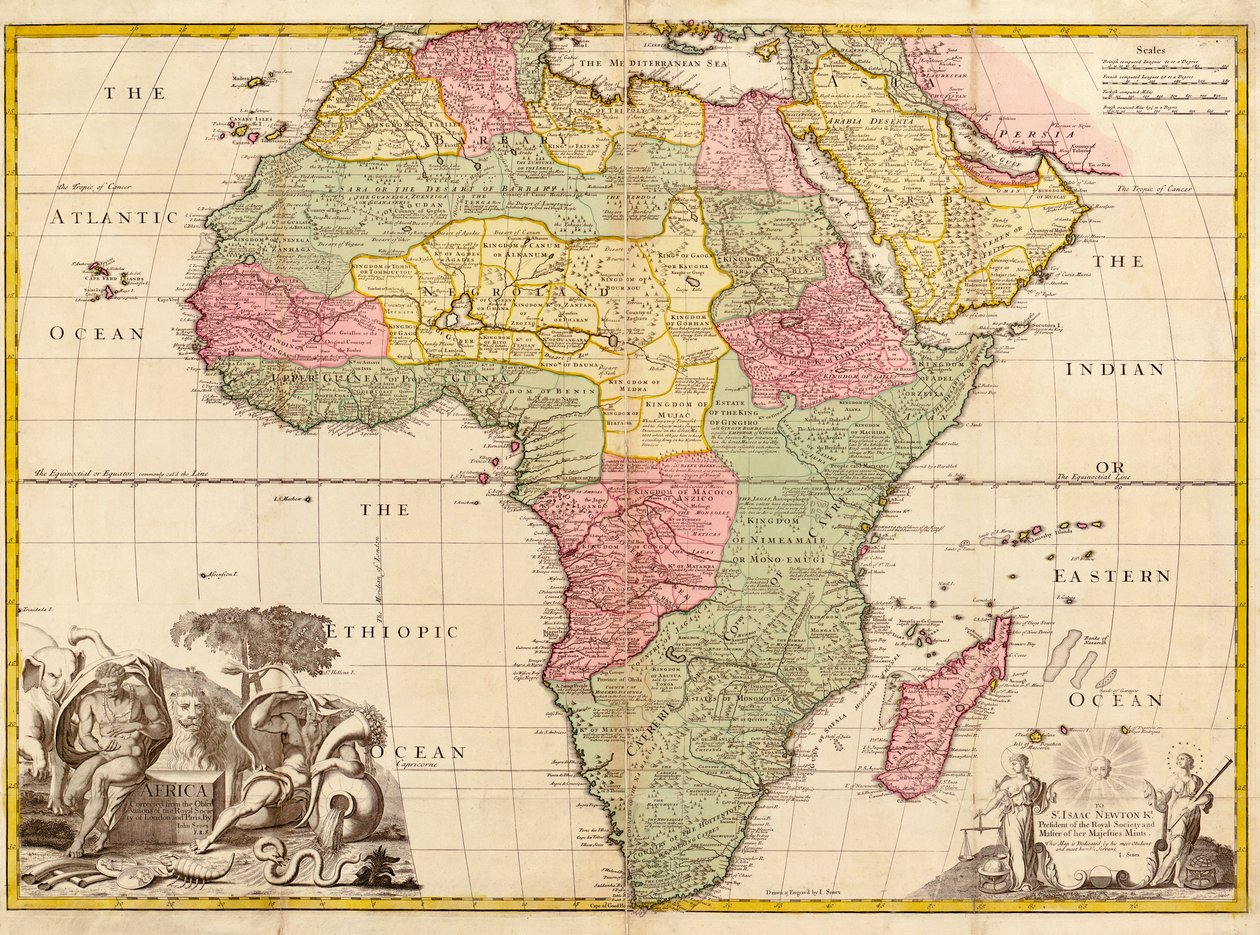 Afrika, uit Moderne Geografie, c.1725 door John Senex