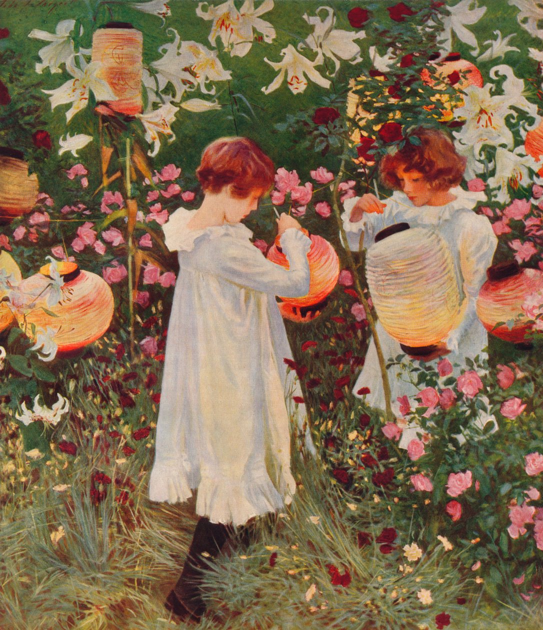 Anjer, Lelie, Lelie, Roos, 1885-86, 1938 door John Singer Sargent