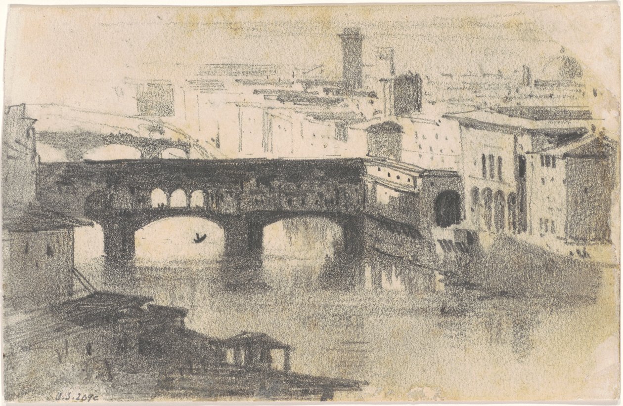 Ponte Vecchio, Florence [recto] door John Singer Sargent