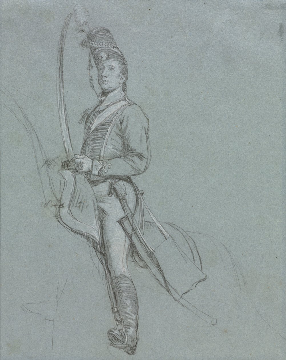 Een huzarenofficier te paard door John Singleton Copley