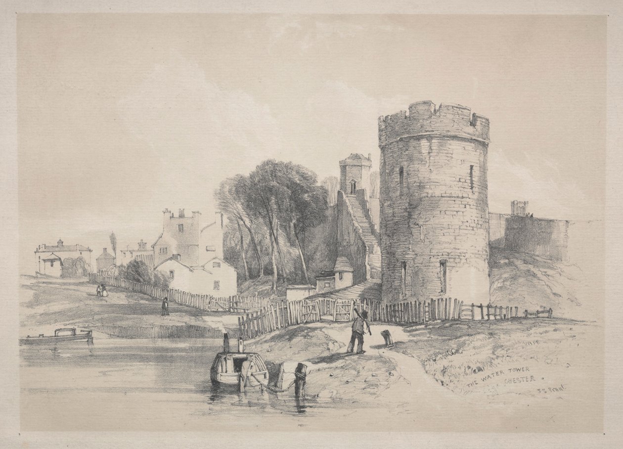 De watertoren, Chester door John Skinner Prout