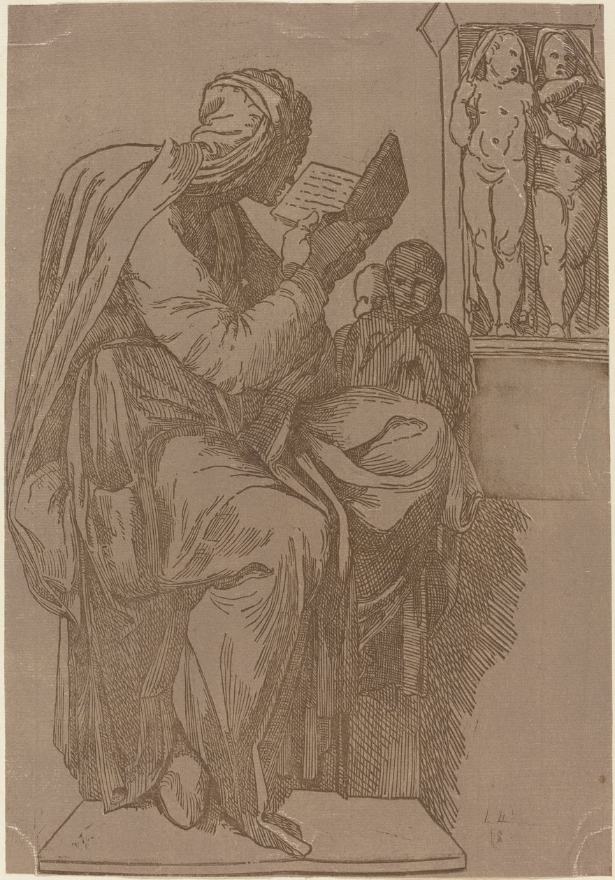 Een Sibylle die leest door John Skippe after Michelangelo