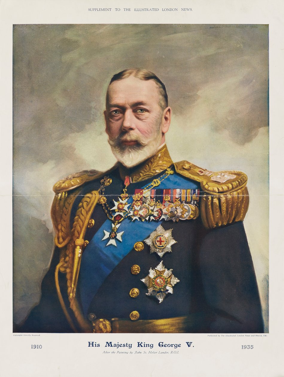 Koning George V door John St. Helier (after) Lander
