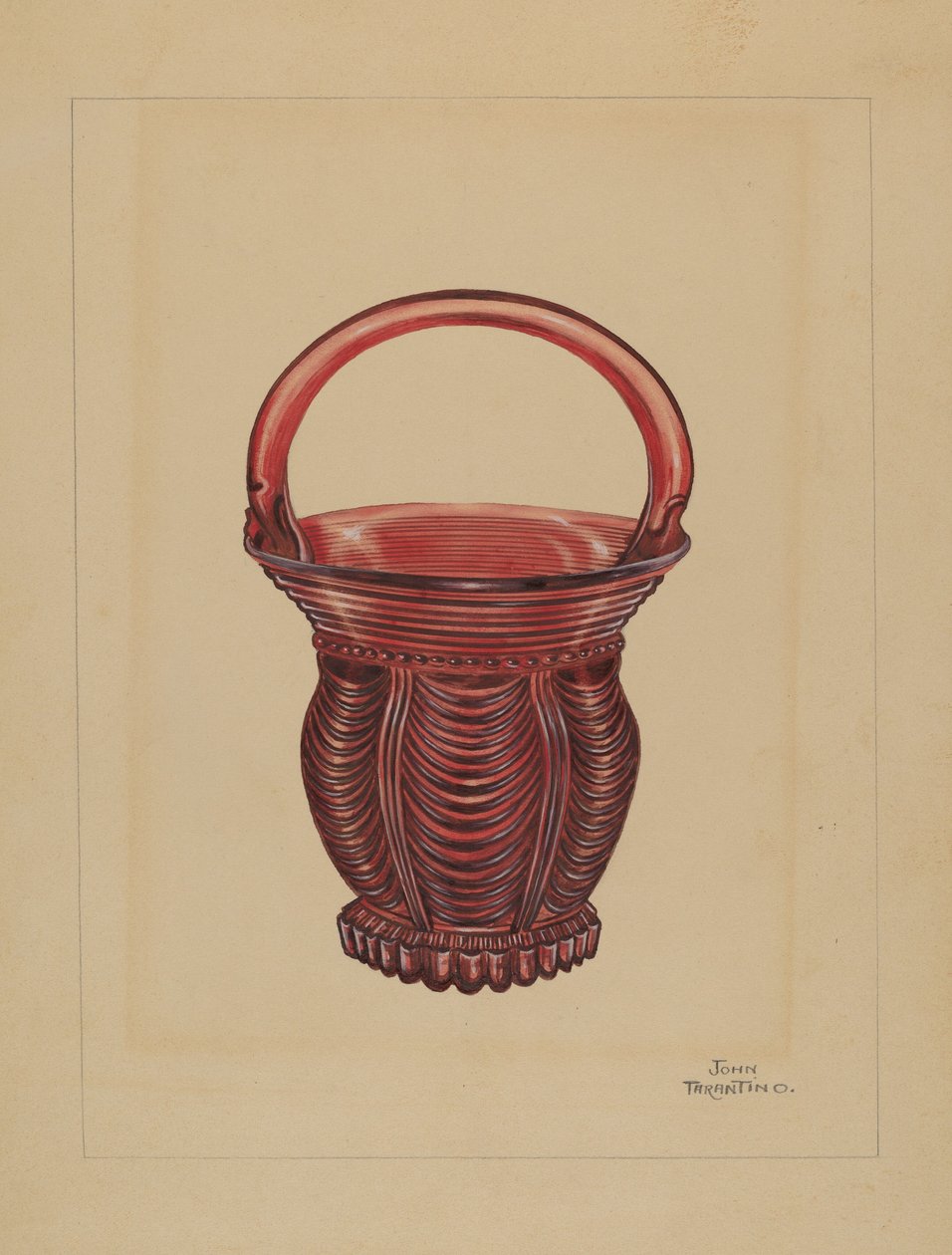 Ornamenteel klein mandje, ca. 1936 door John Tarantino