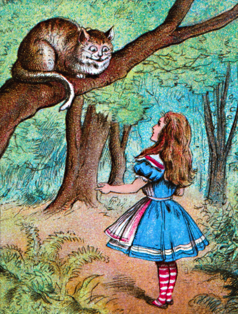 Alice en de Cheshire Cat, ca. 1910 door John Tenniel