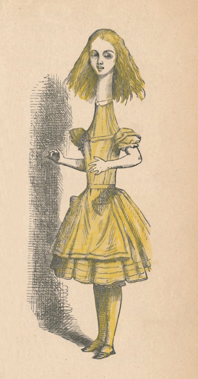 Alice met een lange nek door John Tenniel