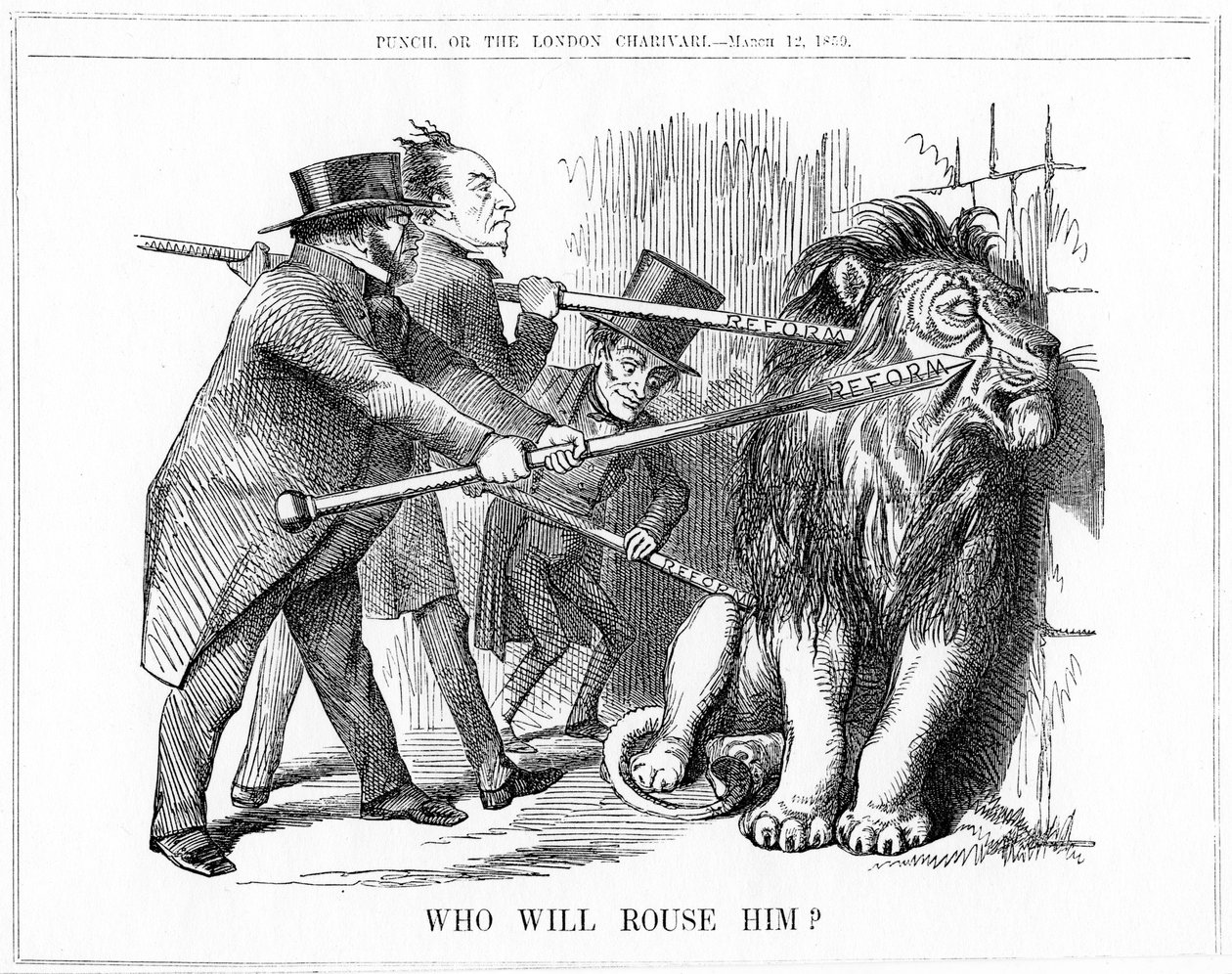 Wie zal hem wekken? 1859 door John Tenniel