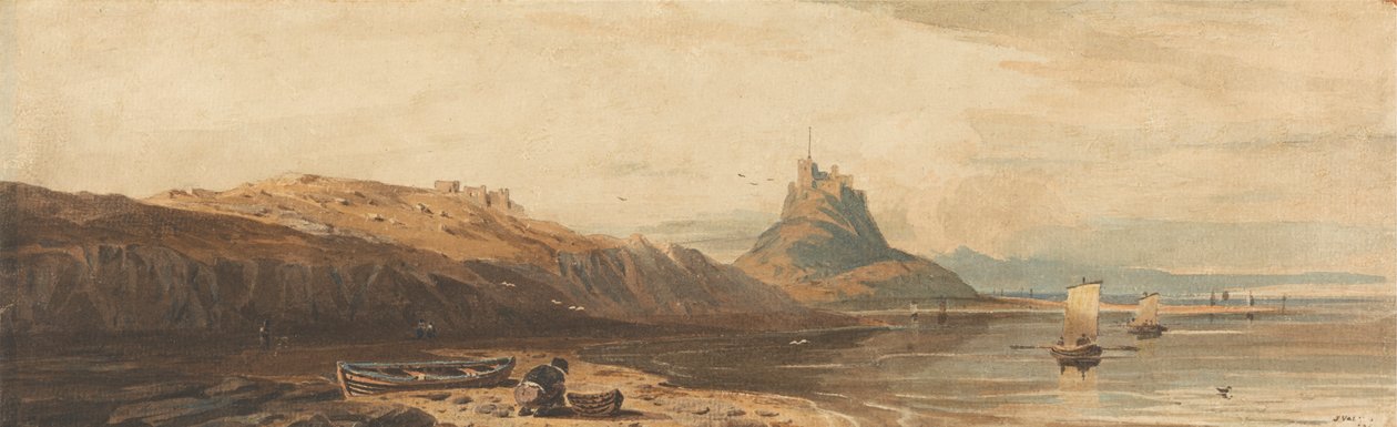Kasteel op Holy Island door John Varley
