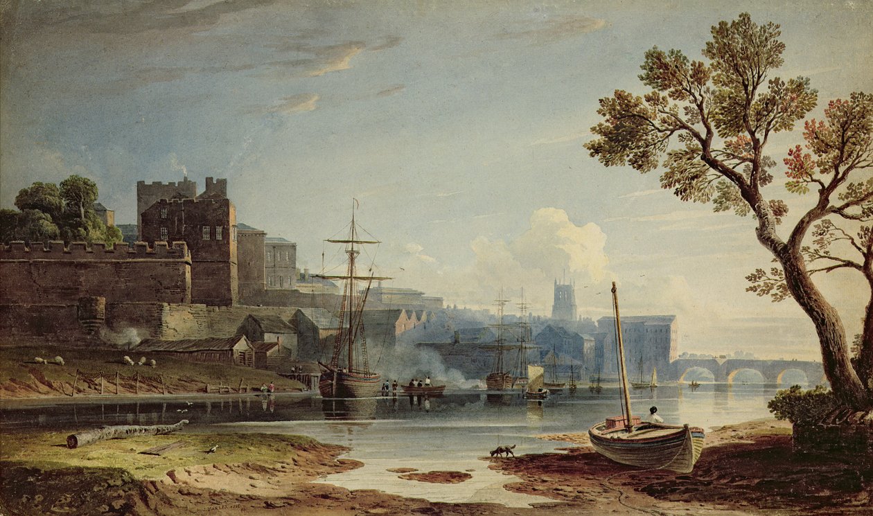 Uitzicht op Chester door John Varley