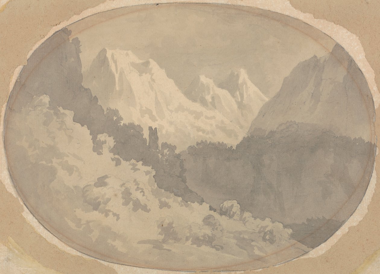 Alpien landschap door John Warwick Smith