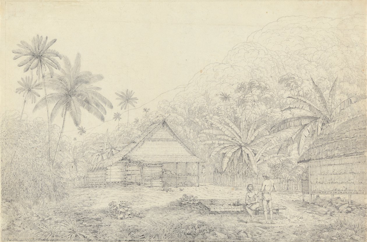 Uitzicht op het Eiland Krakatau door John Webber