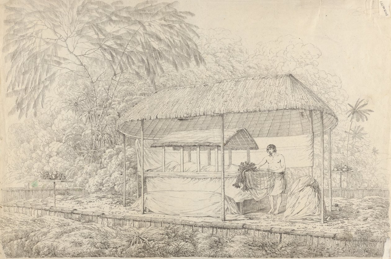 Waheiadooa, hoofd van Oheitepha, opgebaard door John Webber