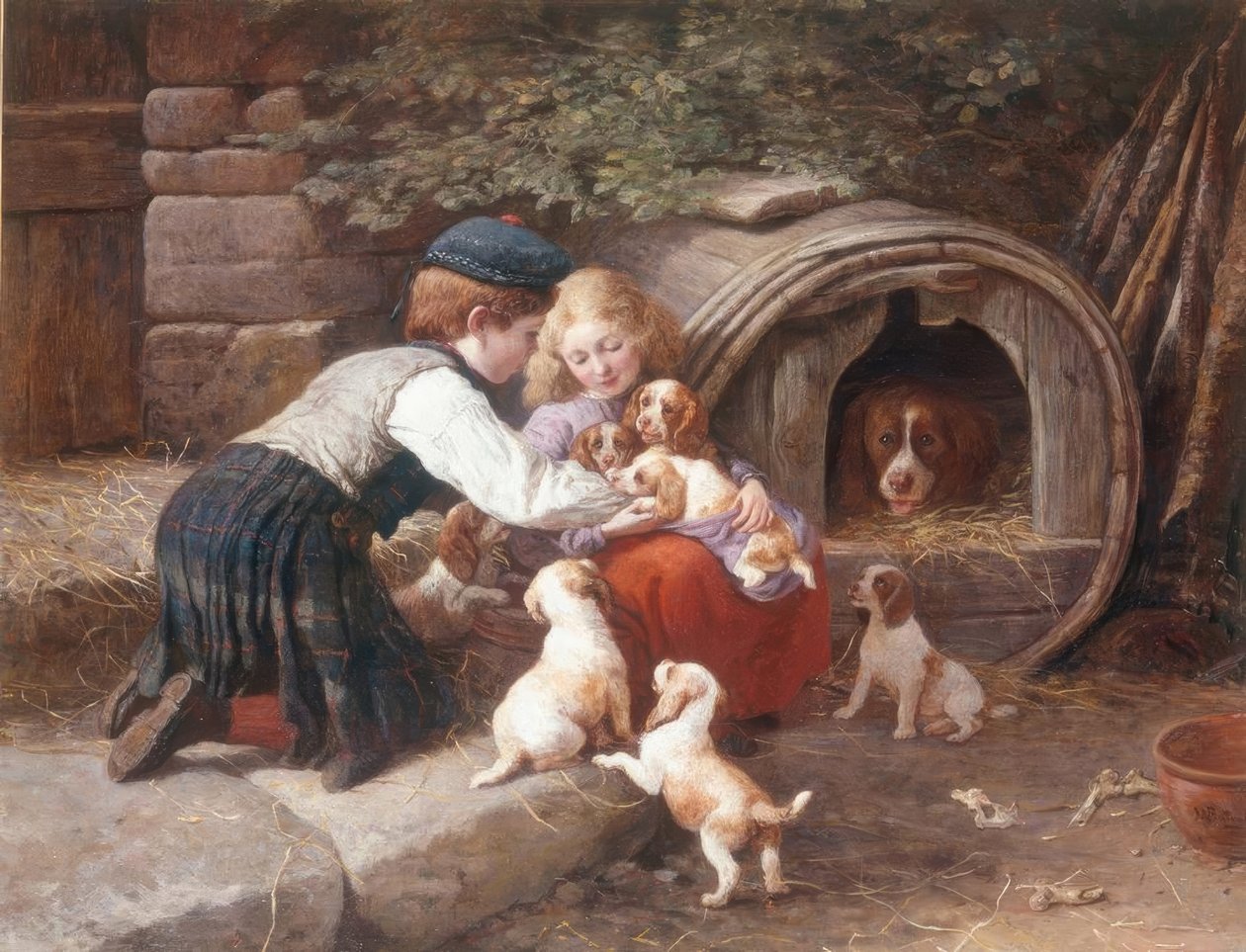 Spelen met de puppy