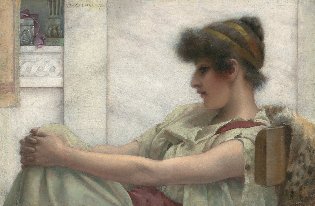 Reverie, 1888 door John William Godward