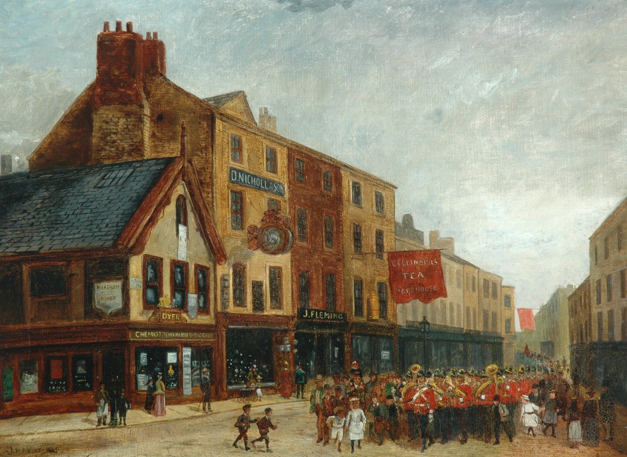 Straatscène in Halifax, 1890 door John William Oates