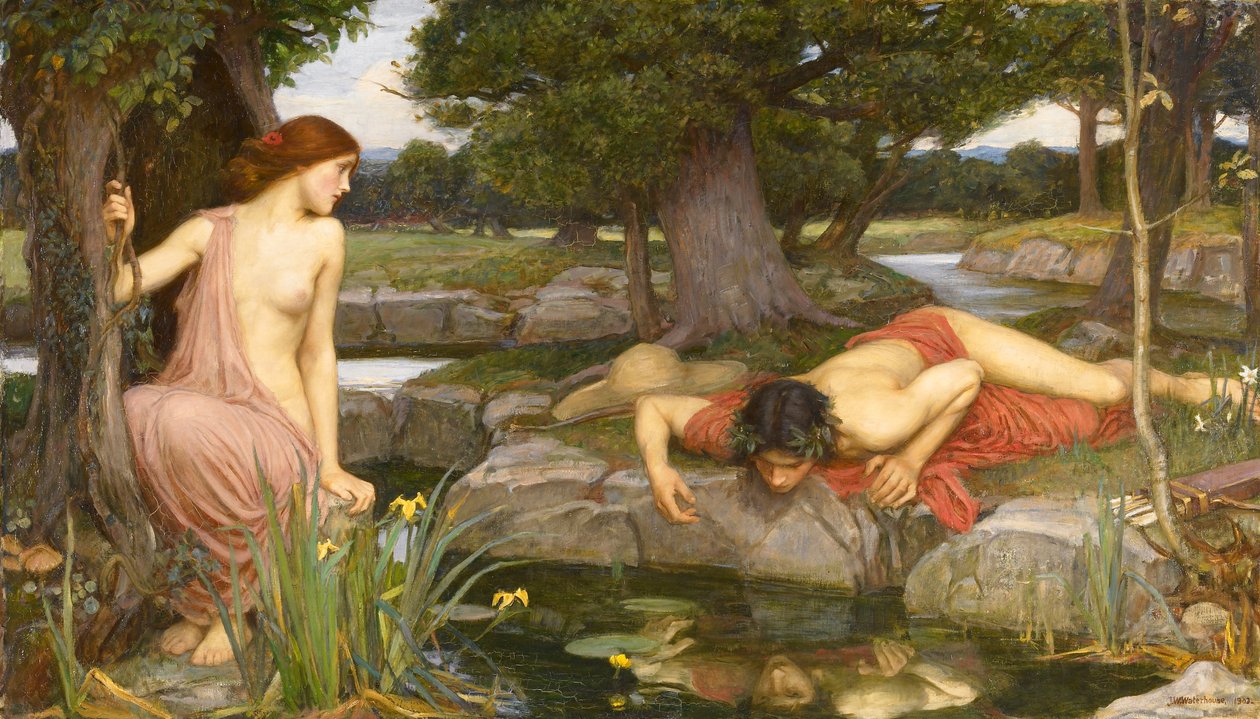 Echo en Narcissus door John William Waterhouse