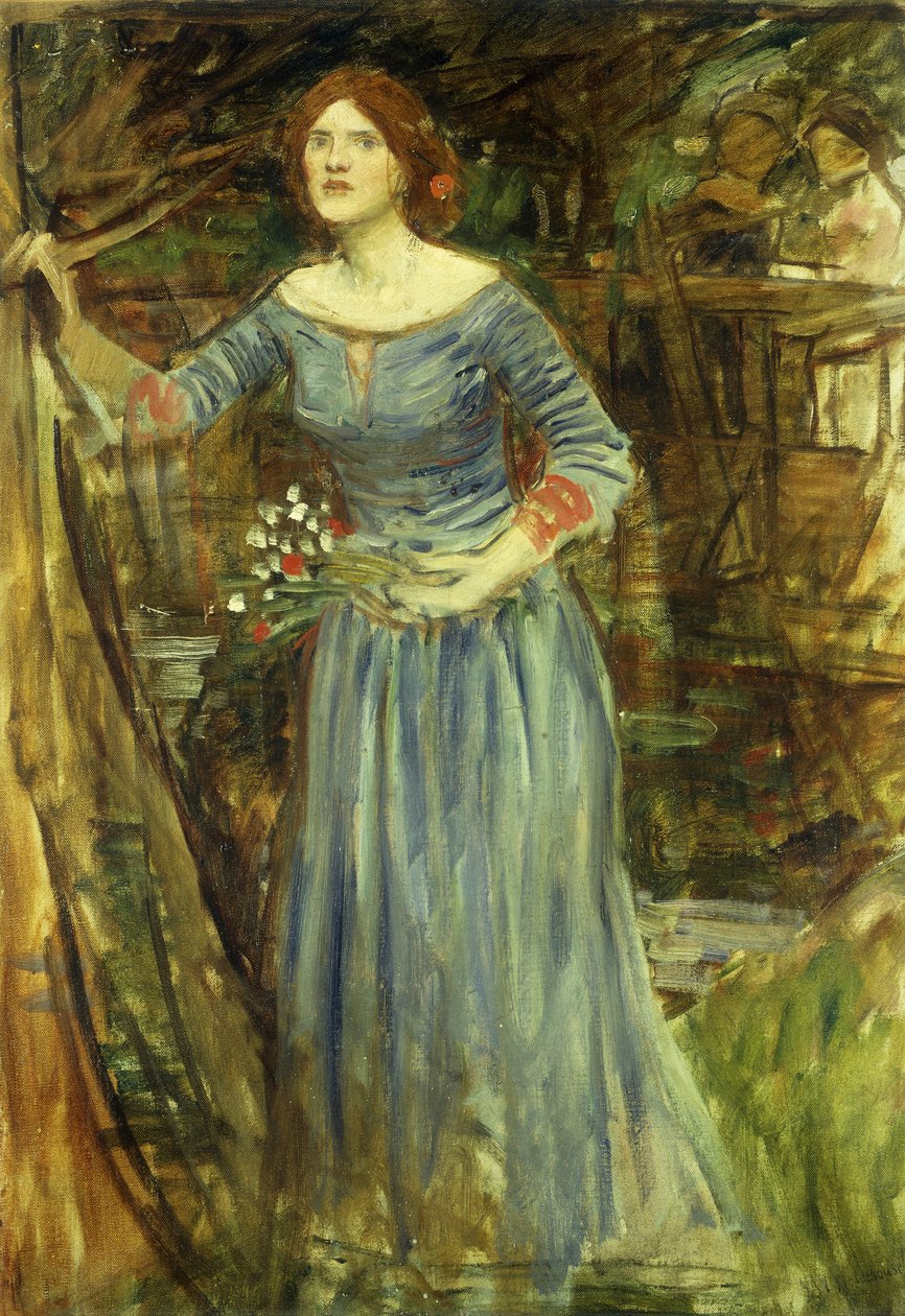 Studie voor Ophelia door John William Waterhouse