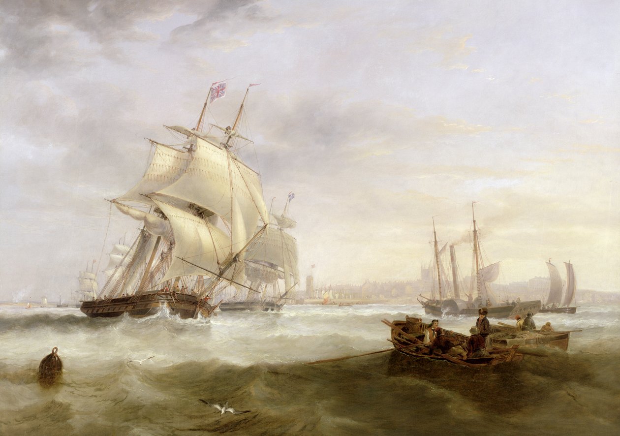 Schepen bij Hartlepool door John Wilson Carmichael