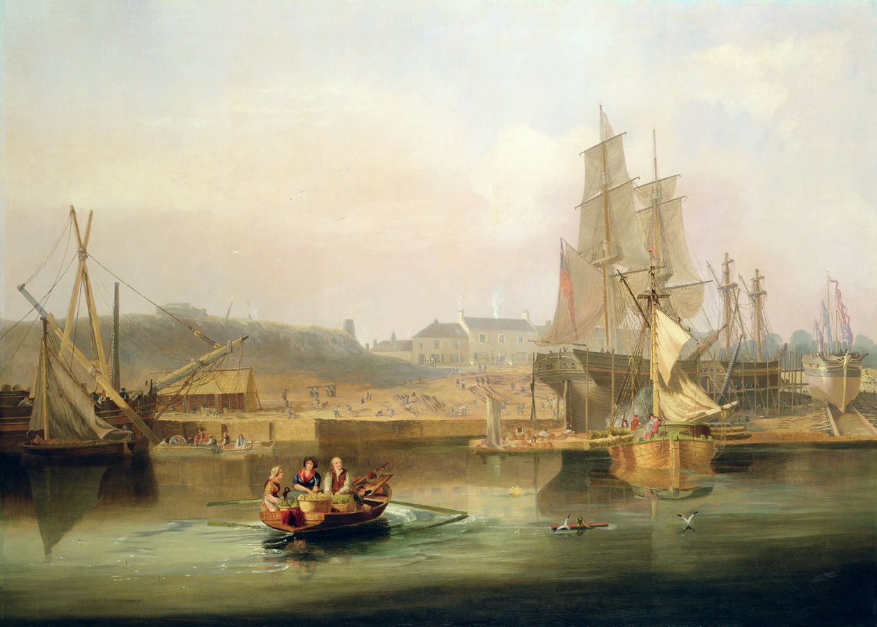 De Scheepswerf bij Hessle Cliff door John Wilson Carmichael
