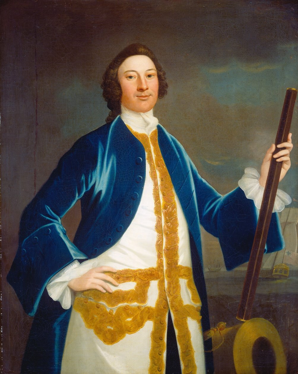Onbekende Britse marineofficier, ca. 1745 door John Wollaston