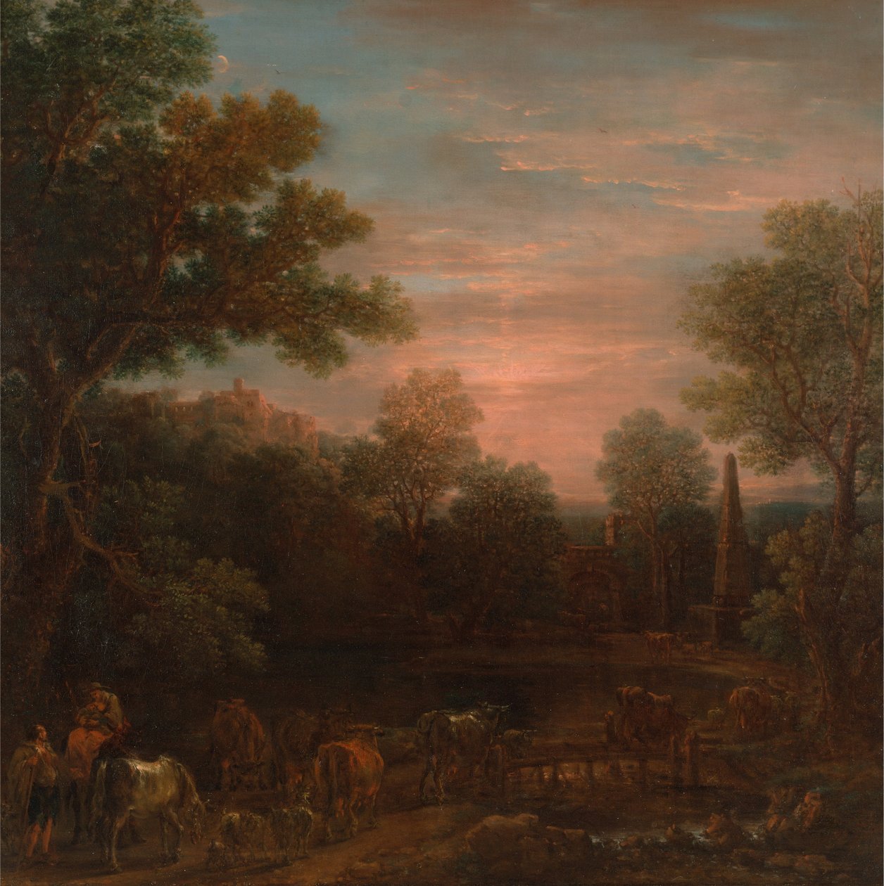 Klassiek landschap: Avond door John Wootton