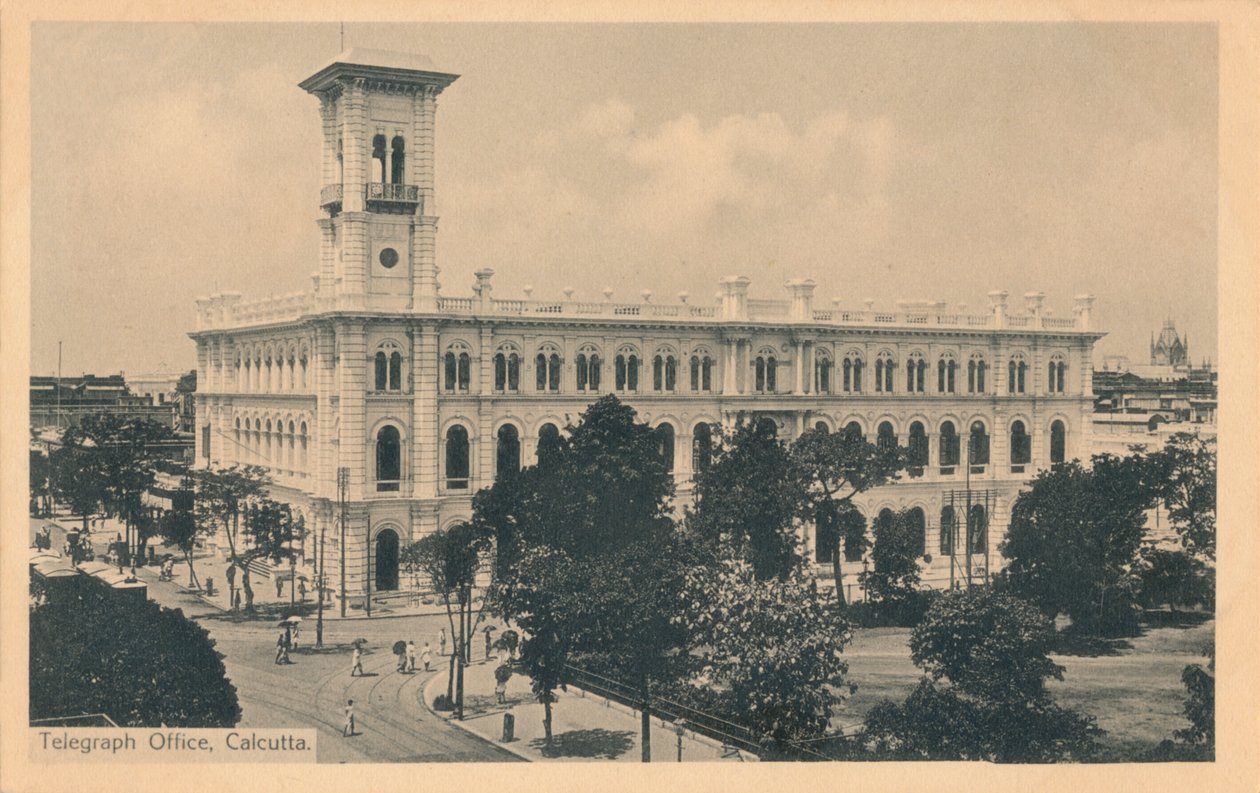 Telegraafkantoor, Calcutta, ca. 1900 door Johnston and Hoffmann