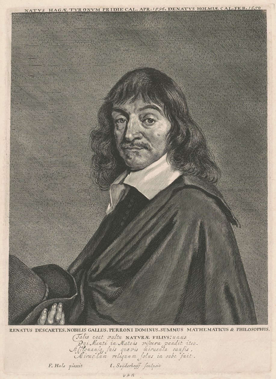 René Descartes door Jonas Suyderhoff, after Frans Hals