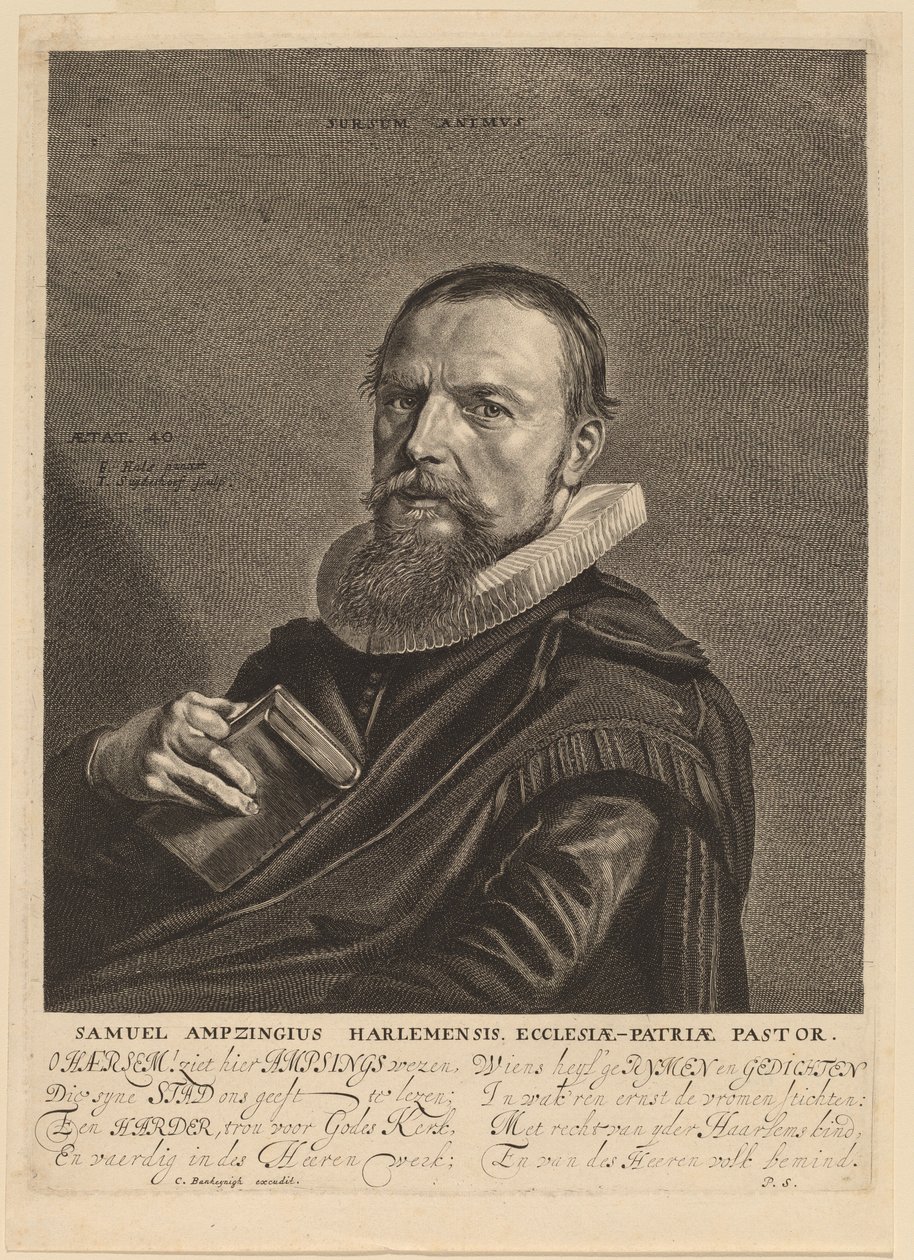 Samuel Ampzing door Jonas Suyderhoff after Frans Hals