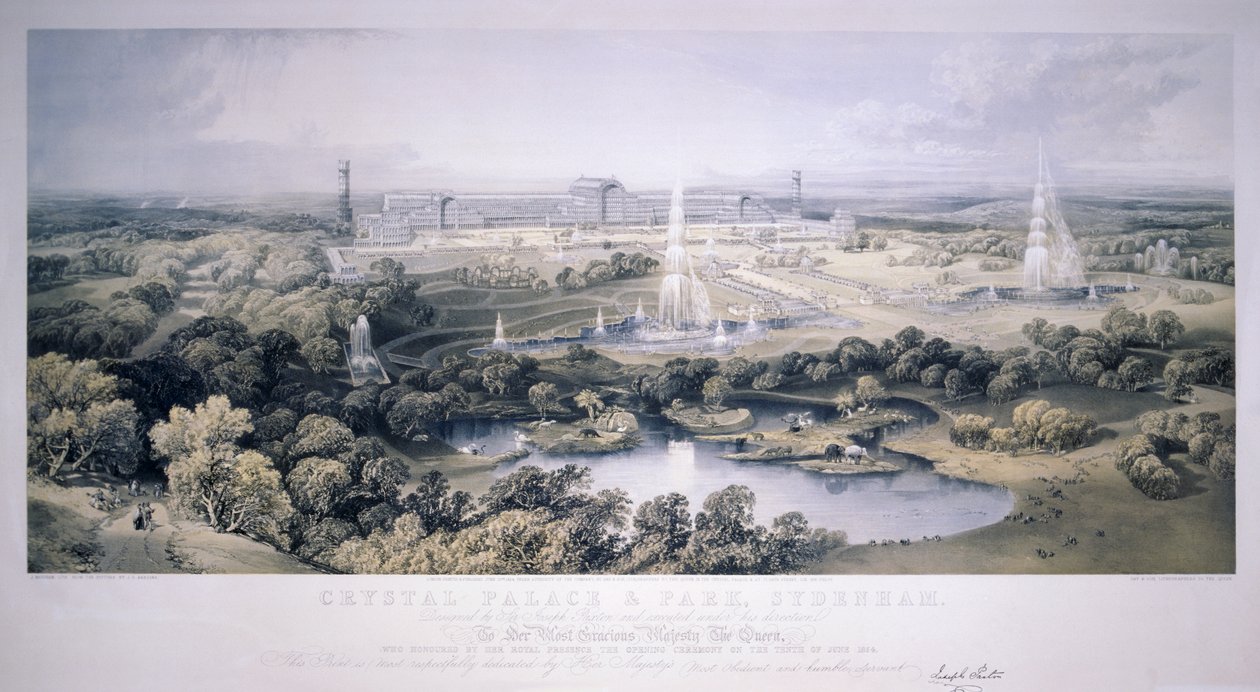 Crystal Palace, Sydenham, Londen, 1854 door Jonathan Needham