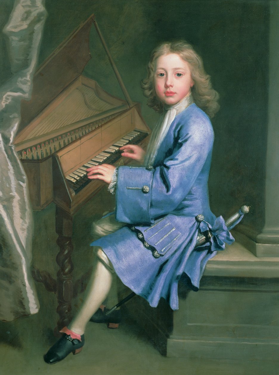 Garton Orme zittend aan het Spinet, ca.1707 door Jonathan Richardson