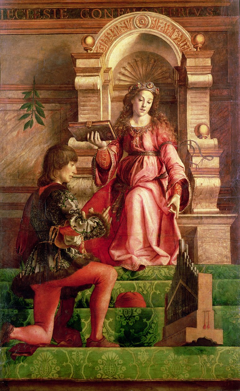 Muziek, c.1480 door Joos van Gent