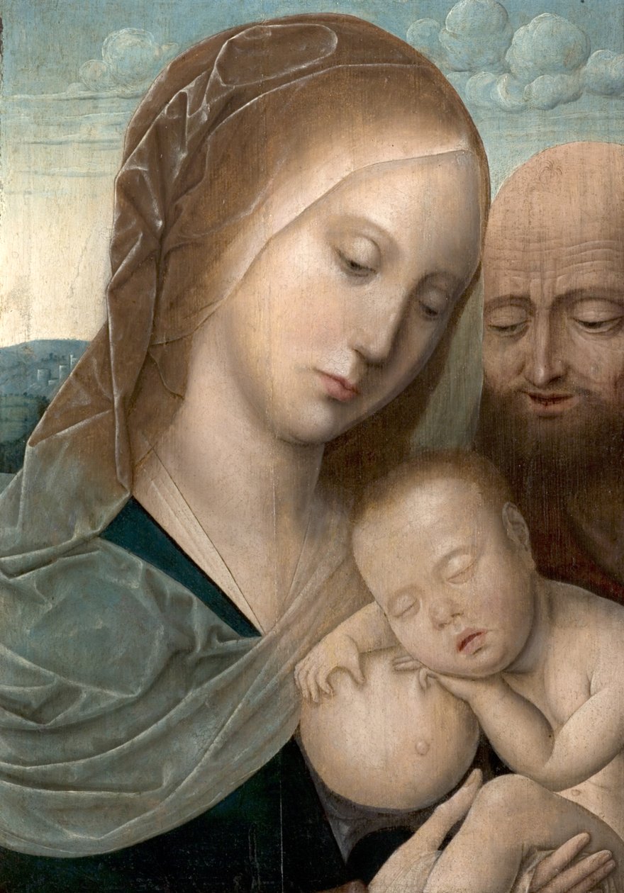 Maagd en kind met Sint Jozef, 1500-50 door Joos van and workshop Cleve