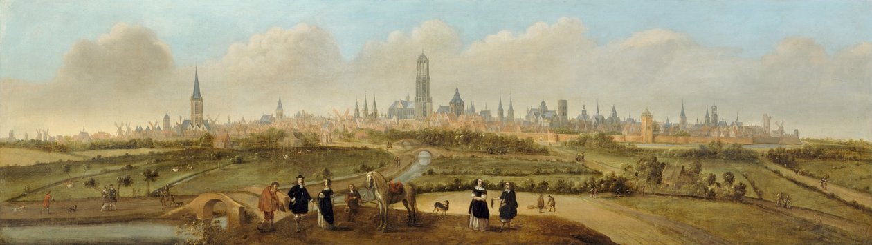 Uitzicht op de stad Utrecht door Joost Cornelisz. Droochsloot