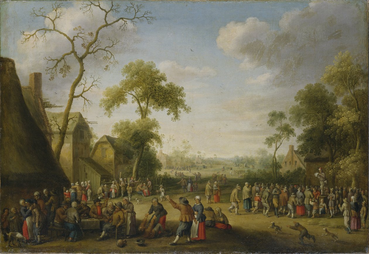 Dorpsscène, 1637 door Joost Cornelisz. Droochsloot