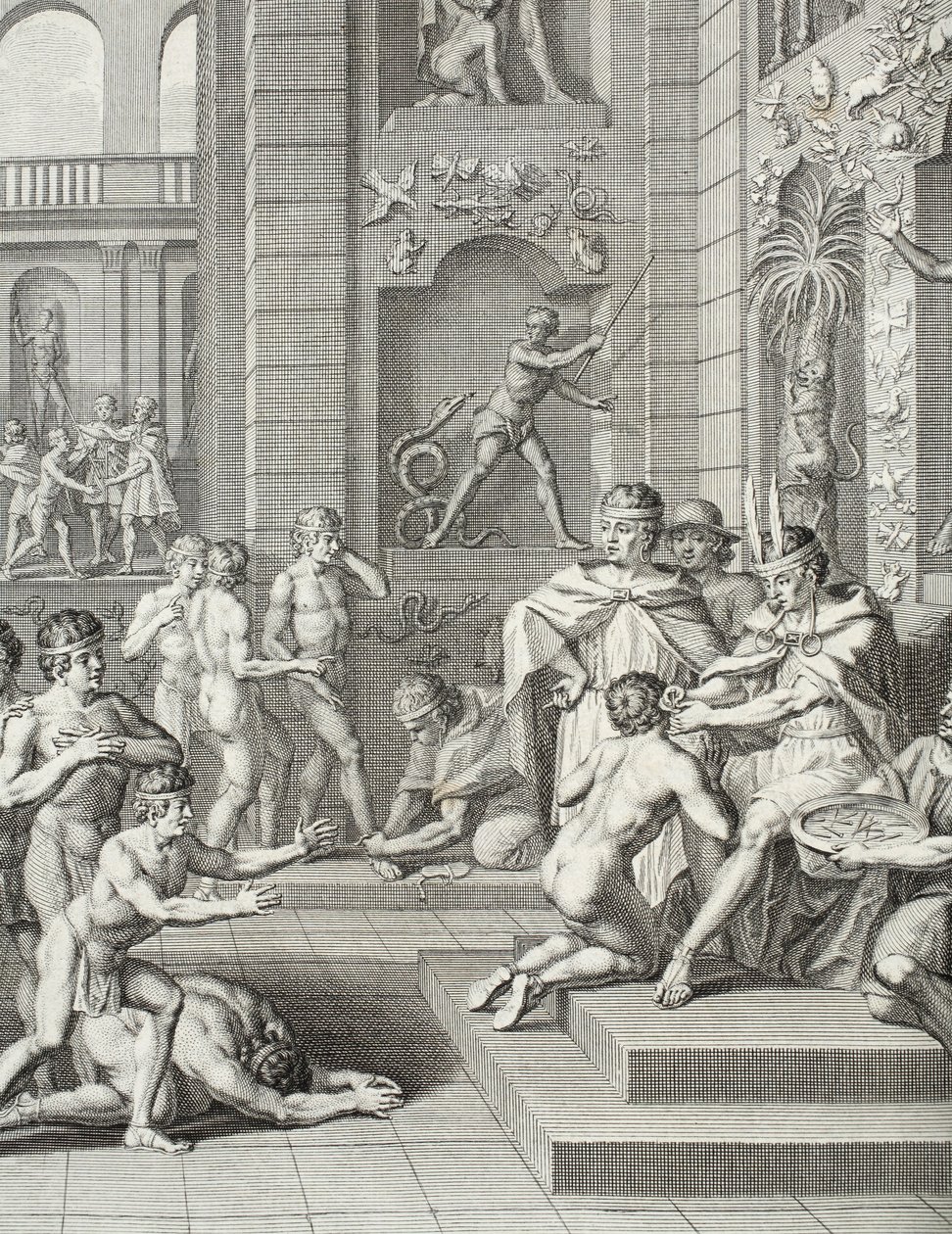 Inca-ceremonies waargenomen door de Ridders van de Prinsen van het Bloed, uit 