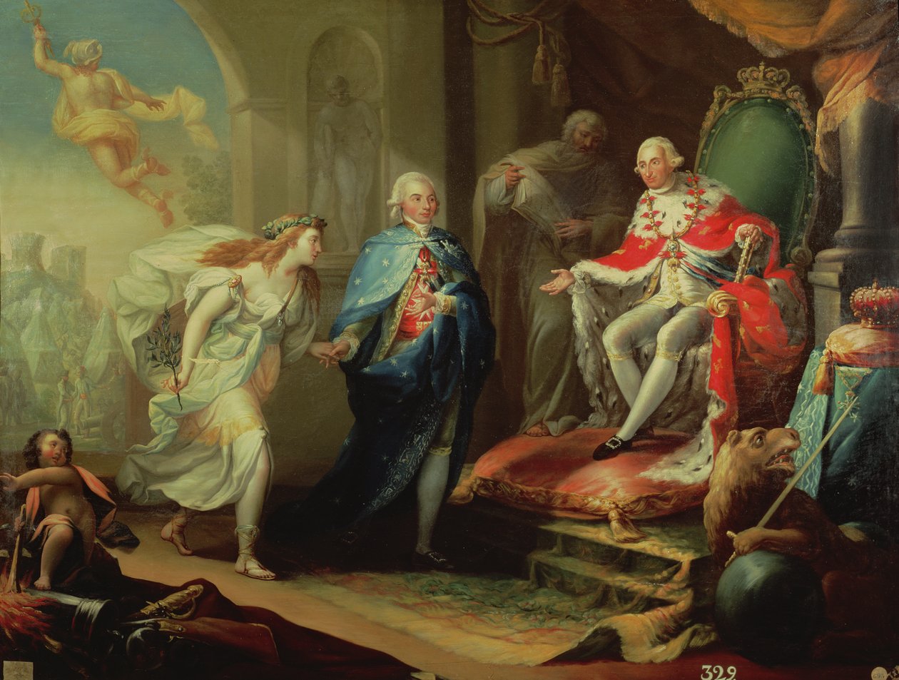 Godoy presenteert vrede aan Karel IV, 1796 door José Aparicio