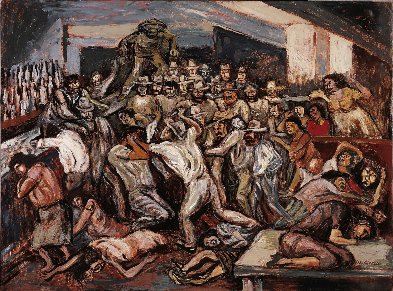 Ruzie in een cabaret door José Clemente Orozco