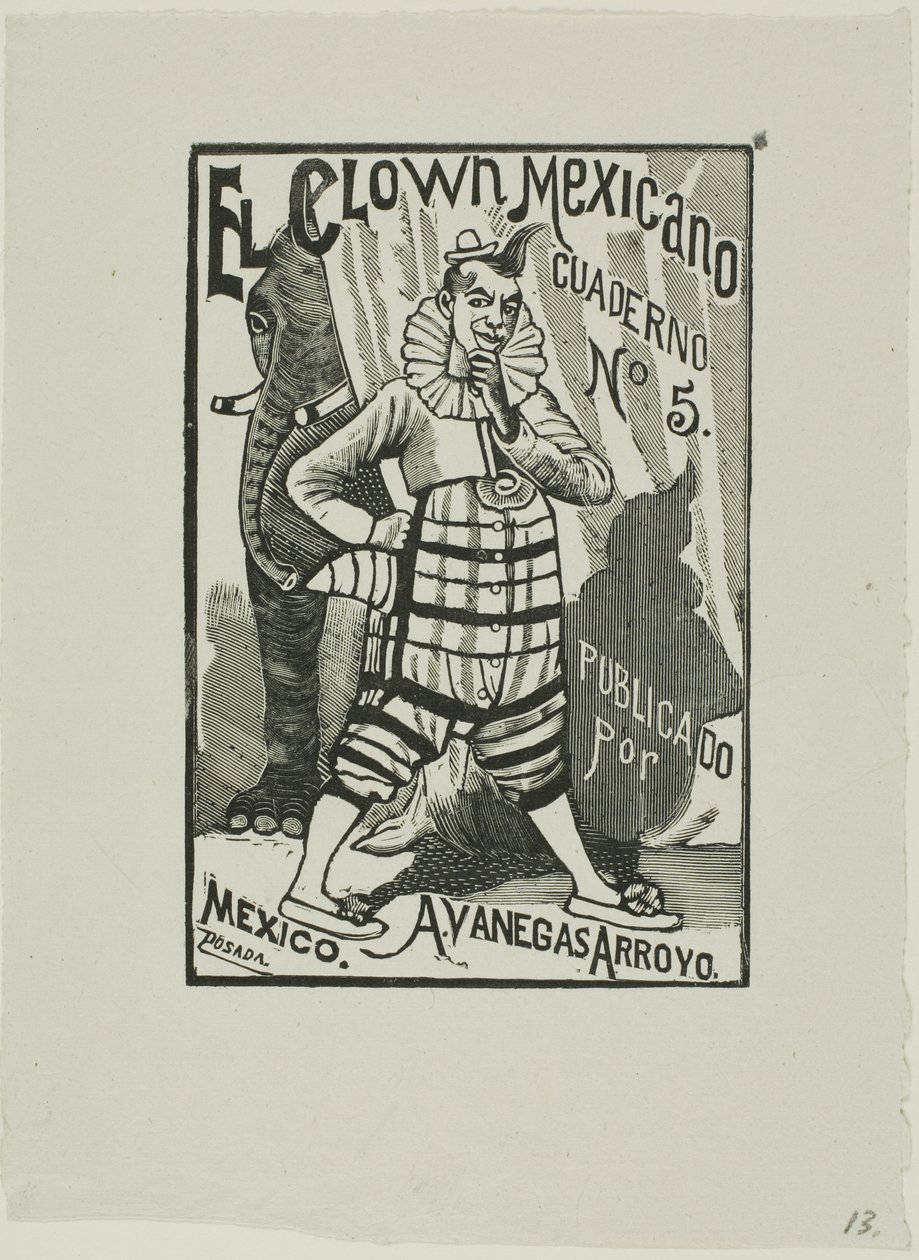 Mexicaanse clown, nr. 5 door José Guadalupe Posada