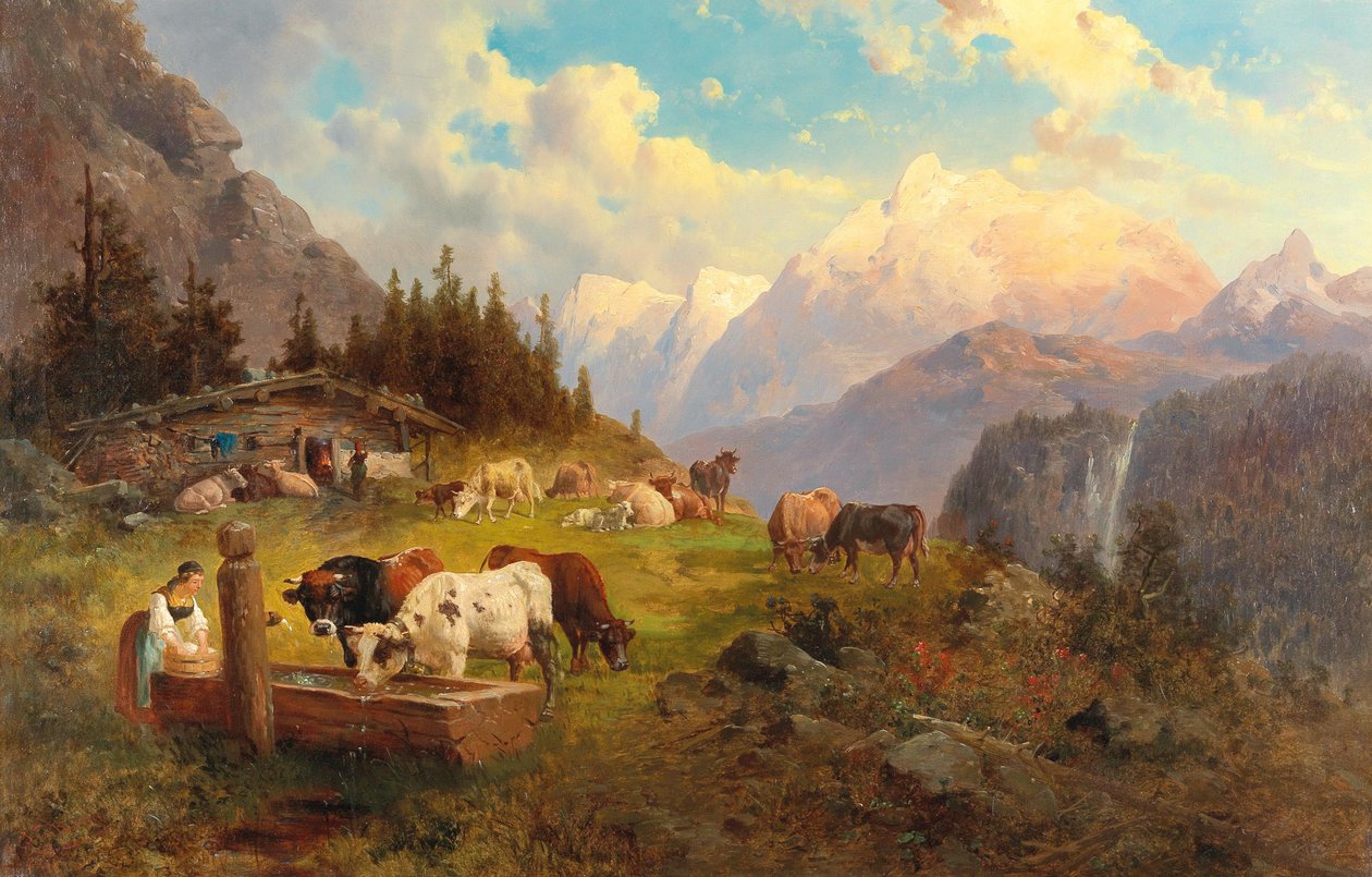 Op de bergweide door Josef Thoma
