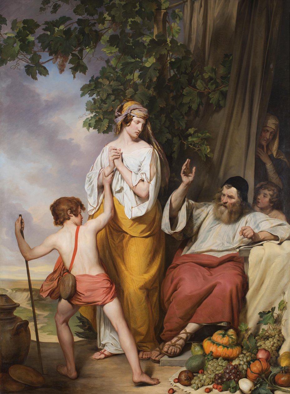 Abraham wijst Hagar en Ismaël af door Josef Danhauser