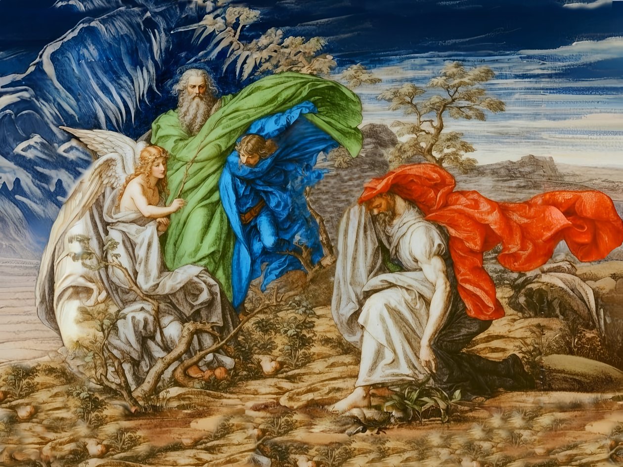 Brandende struik door Josef Johann Michel