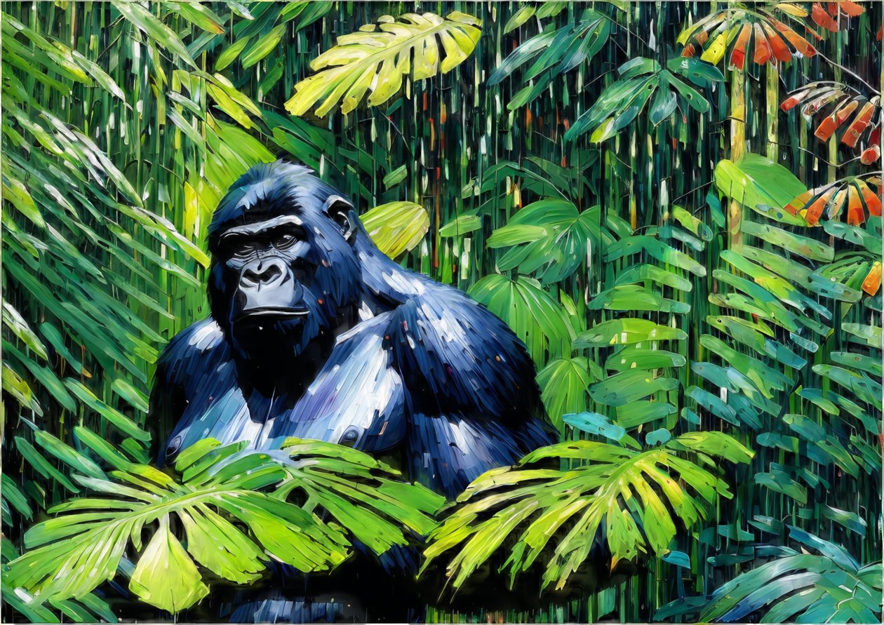 Dieren: gorilla 1 door Josef Johann Michel