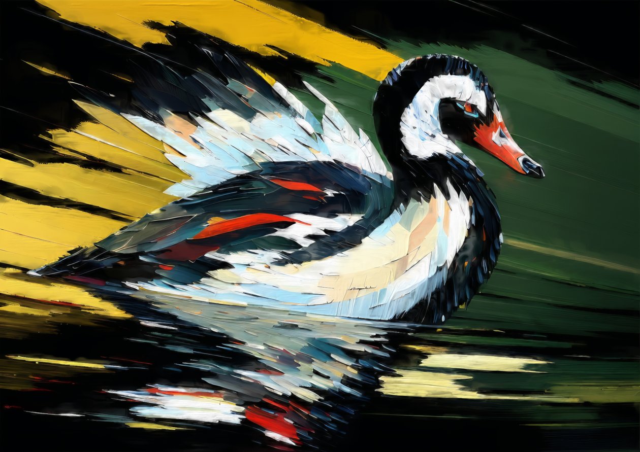 Dieren: zwarte zwaan 4 door Josef Johann Michel