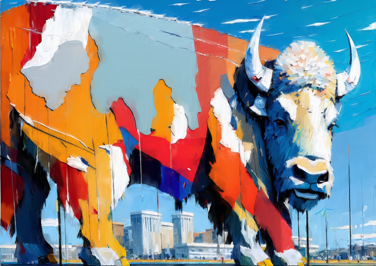 Dieren: buffel 1 door Josef Johann Michel