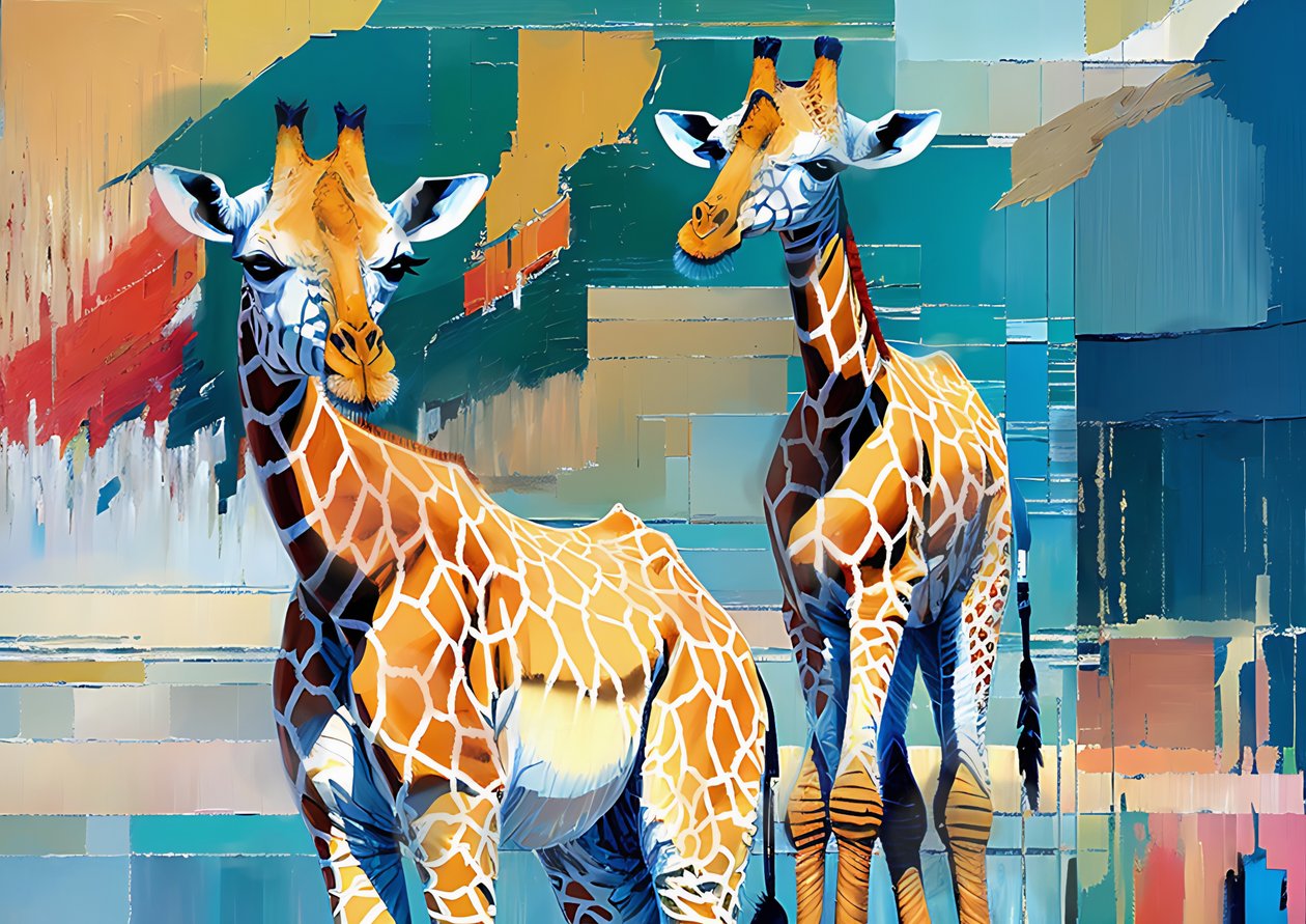 Dieren: giraffen 1 door Josef Johann Michel