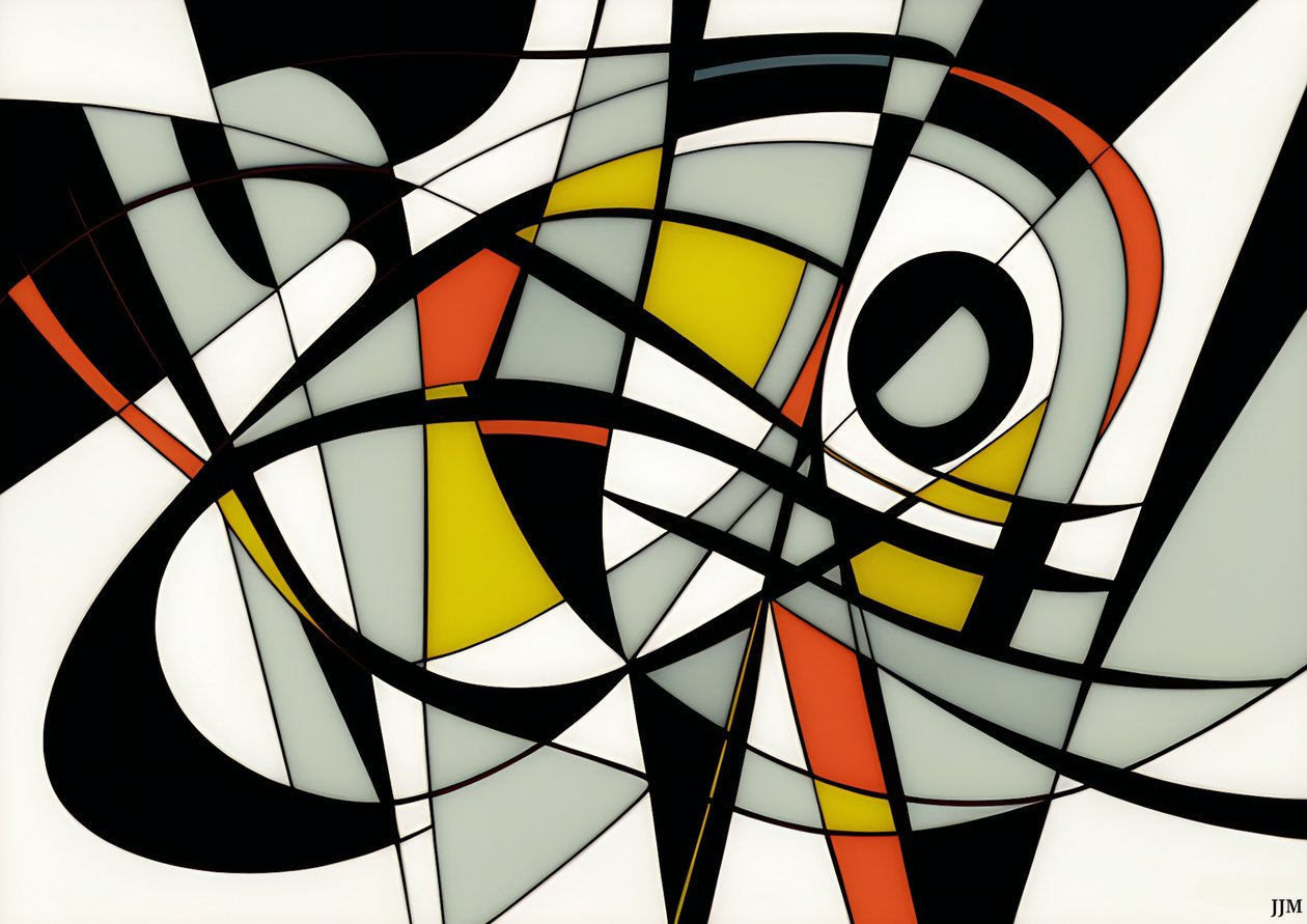 abstract: op wit-schommels 2 door Josef Johann Michel