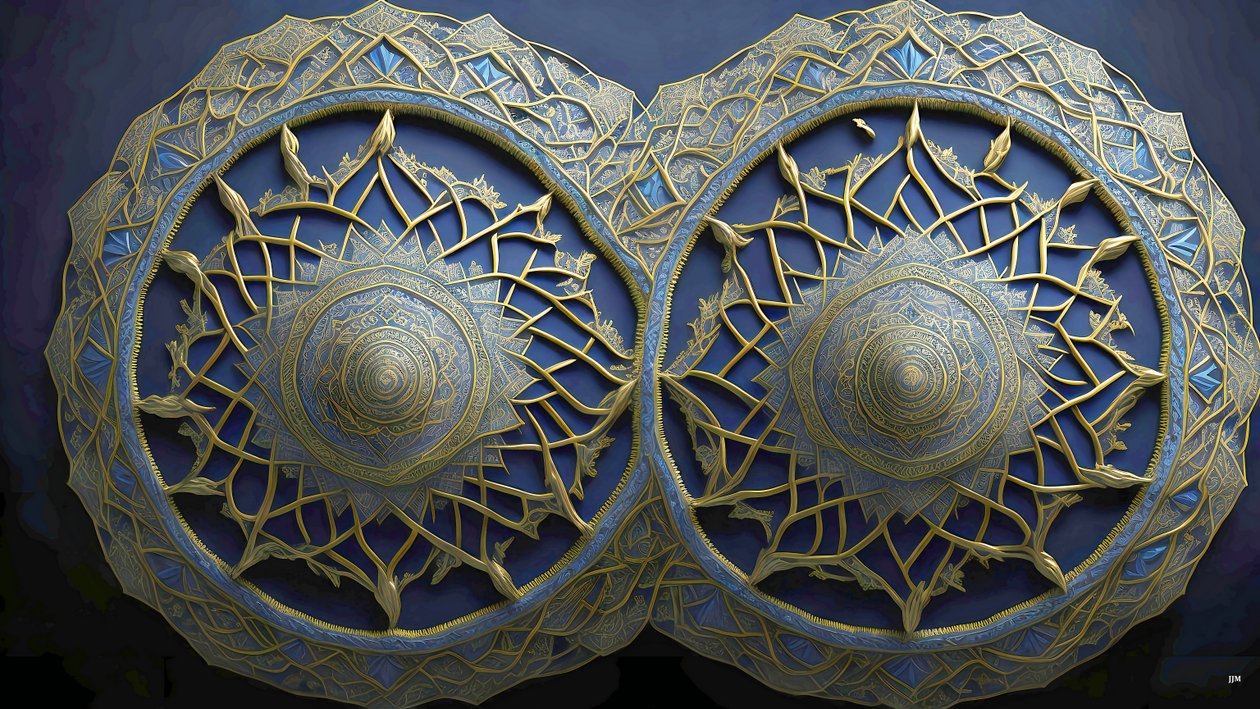 mandala: Egyptische elementen_01 door Josef Johann Michel