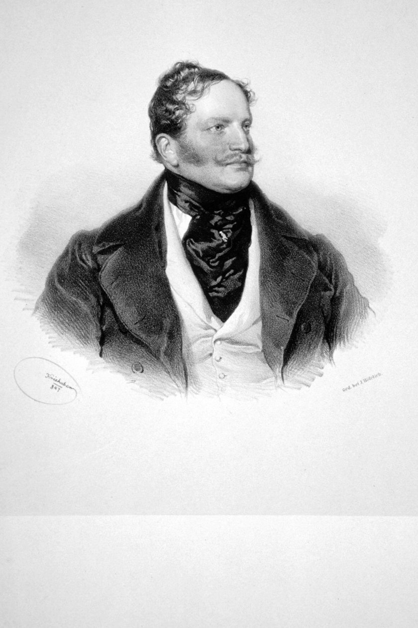 Franz Hardegg Litho door Josef Kriehuber