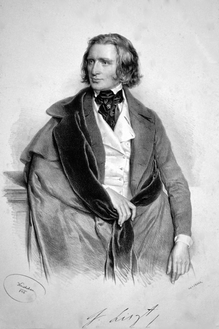 Franz Liszt 1846 door Josef Kriehuber