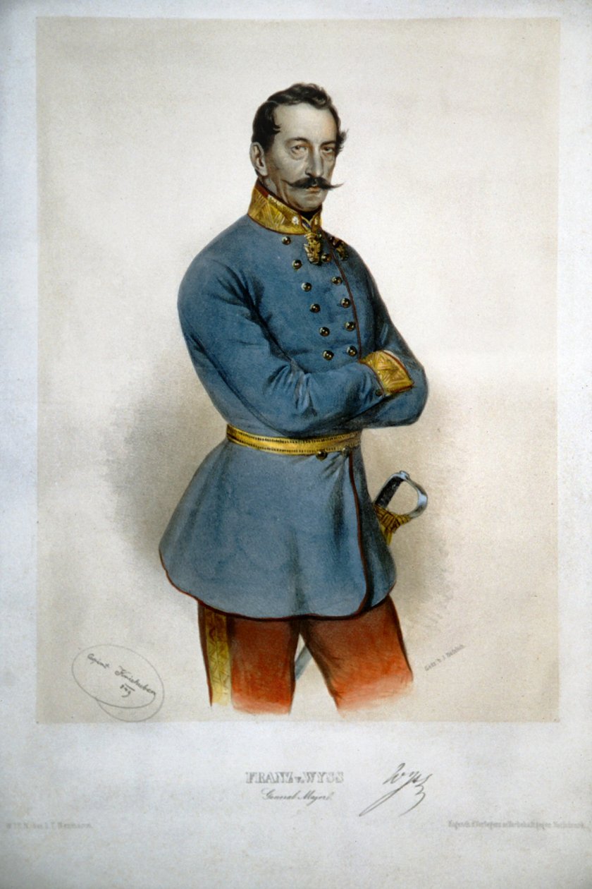 Franz von Wyss Litho door Josef Kriehuber